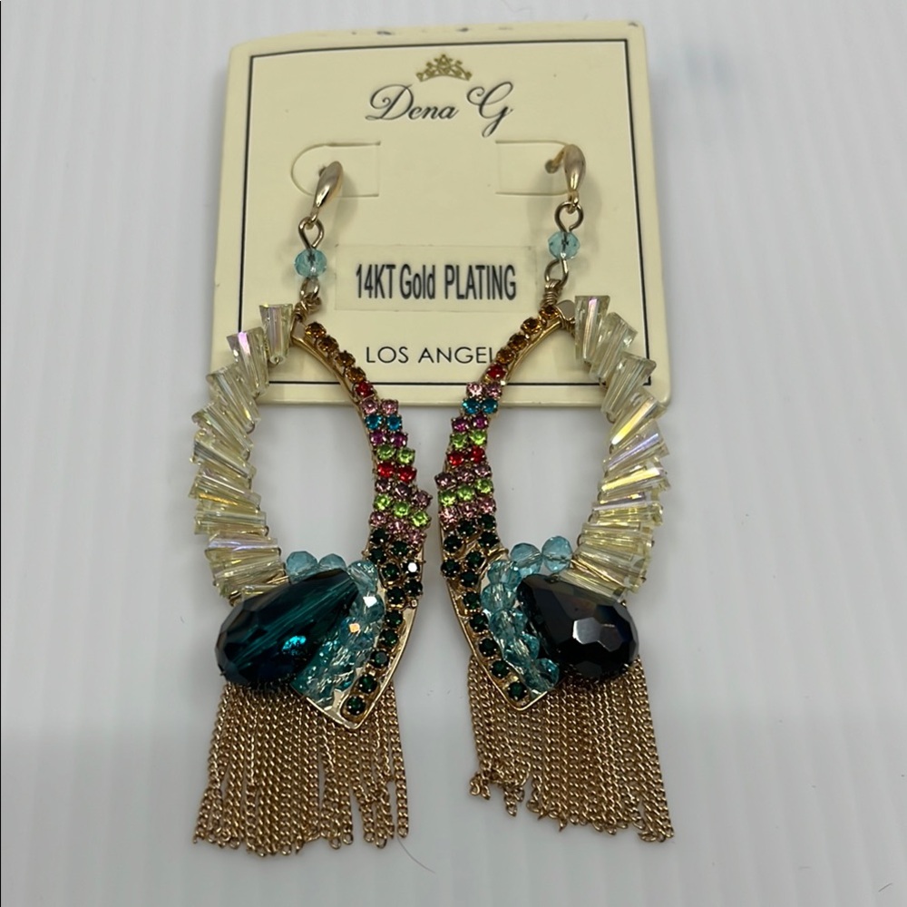 Dena G Multicolor Gold Plated Earrings